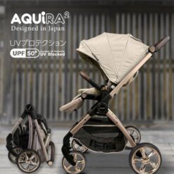 Embix รถเข็น AQUIRA 2 และ 3 มีมุ้งกันเเมลงติดอยู่ที่ใต้ที่นั่ง มีหมอนรองคอ นอนราบ เข็นได้ 2ทิศทาง EM-S-18