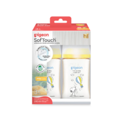 Pigeon พีเจ้น ขวดนมคอกว้างสีชา PPSU ลาย Snoooy 5ออนซ์ แพ็คคู่