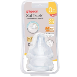 Pigeon พีเจ้น จุกนมเสมือนฯซอฟท์ทัส รุ่นพลัส ไซส์ SS/M/L/LL/LLL แพ็ค2