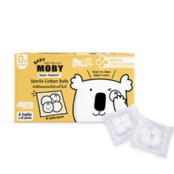 Moby สำลีก้อนสเตอไรส์ แบบกล่อง ขนาด 20 ซอง * 4 ก้อน