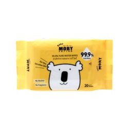 Moby ผ้าเช็ดทำความสะอาดสูตรน้ำบริสุทธิ์ 99.9% 20 แผ่น