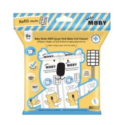 Moby ผ้าก๊อซ ชนิดแท่ง เบบี้ โมบี้ รุ่นหัวแบน 30 ชิ้น