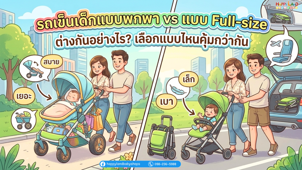 รถเข็นเด็ก: พกพา vs Full-size
