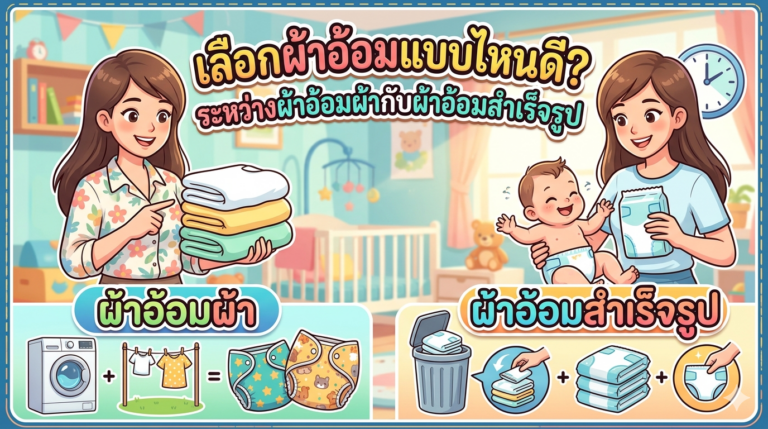 ผ้าอ้อมผ้า vs ผ้าอ้อมสำเร็จรูป