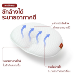 หมอนหลุมหัวทุย Mothery Infant pillow หมอนหลุมหัวทุยหายใจผ่านได้ 0-6 เดือน - Image 5